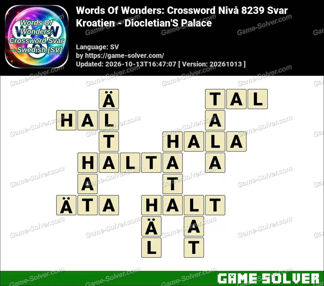Words Of Wonders: Crossword Nivå 8239 Svar – Kroatien – Diocletian’S Palace